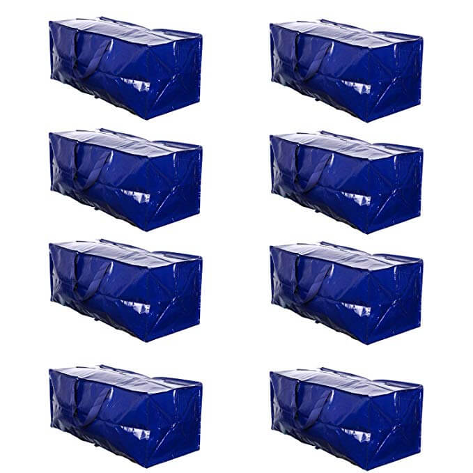 VENO 2 stuks zware extra grote verhuiszakken met rugzakriemen, benodigdheden voor verhuizing, kledingopslag, verpakking, waszakken, herbruikbaar en duurzaam (lichtblauw, verpakking van 2 stuks VENO 2 stuks zware extra grote verhuiszakken met rugzakriemen, benodigdheden voor verhuizing, kledingopslag, verpakking, waszakken, herbruikbaar en duurzaam (lichtblauw, verpakking van 2 stuks