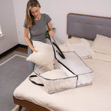 5 Packs Over-Sized Clear Storage Bag with Strong Handles and Zippers