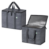 2 Pack Insulated Reusable Grocery Bag with Cardboard Bottom