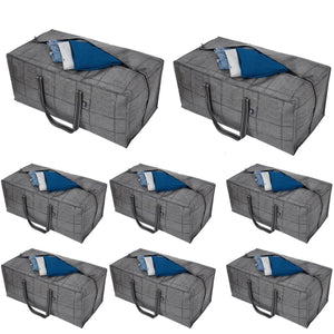 8 Packs Heavy Duty Extra Large Storage Bags, Moving Bags Totes, Handle Reinforcement