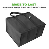 Insulated Reusable Grocery Bag, Durable, Collapsible, Eco-Friendly - Black - Veno