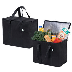 2 Packs Insulated Reusable Grocery Bag, Durable, Collapsible, Eco-Friendly