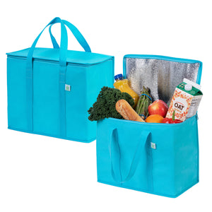 2 Packs Insulated Reusable Grocery Bag, Durable, Collapsible, Eco-Friendly