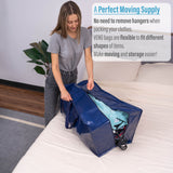 8 Packs Heavy Duty Extra Large Moving Bags W/ Backpack Straps Strong Handles & Zippers