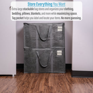 8 Packs Extra Large Moving Storage Bags, 27.6" W X 16.5" H X 13.8" D, Stores up to 27 gallons