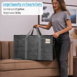 8 Packs Extra Large Moving Storage Bags, 27.6" W X 16.5" H X 13.8" D, Stores up to 27 gallons