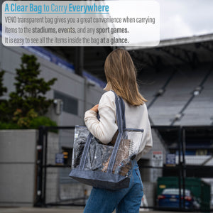 Large Clear Tote Bag, Fashion PVC Shoulder Handbag for Women, Clear Stadium  Bag for Security Travel,Shopping,Sports and Work
