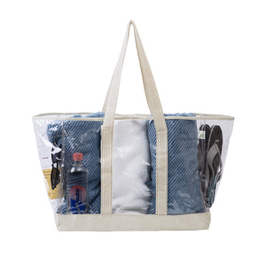 Beach Bag Clear PVC Tote Water Resistant Inside Pocket