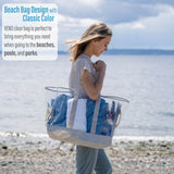 Beach Bag Clear PVC Tote Water Resistant Inside Pocket