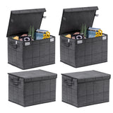 4 Pack Large Foldable Storage Bin with Connected Lid, Collapsible Cube, Box, Organizer